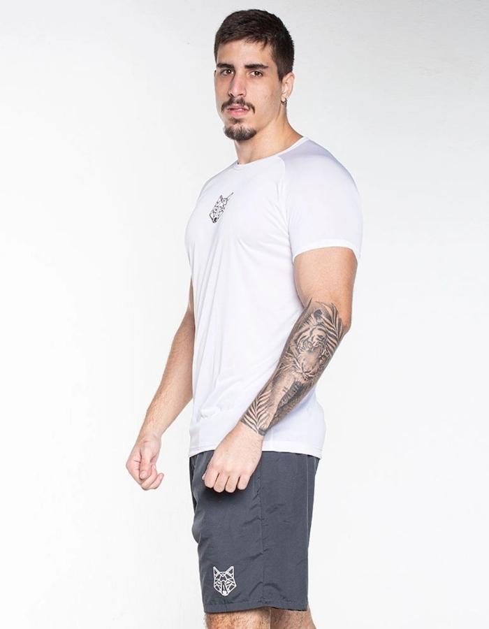 Camiseta Dry Lobo Geometrico Branco