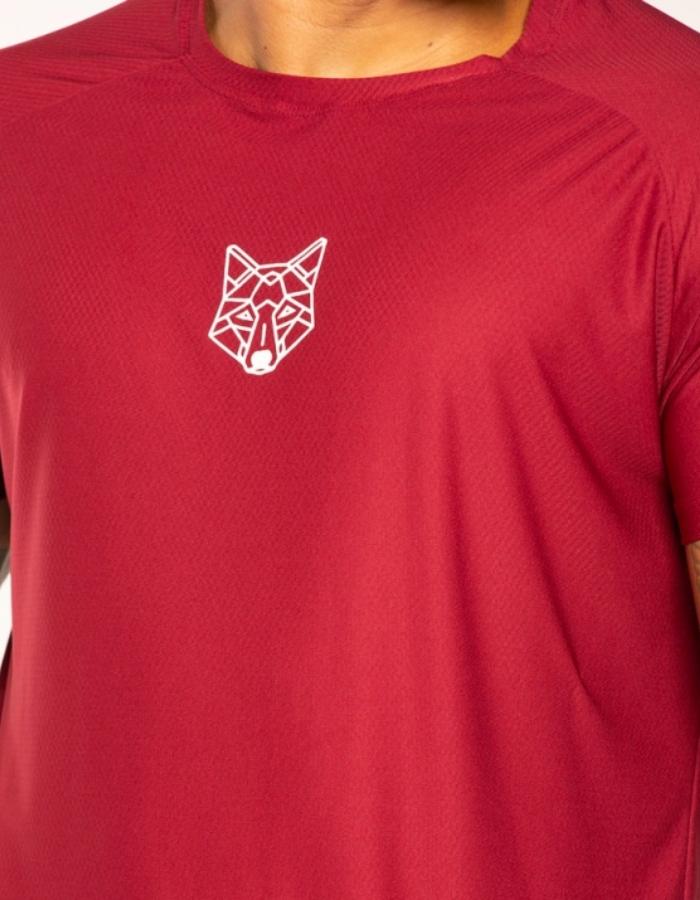 Camiseta Dry Lobo Geometrico Vinho
